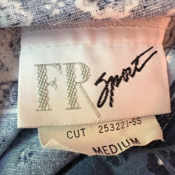 Vintage 100% Cotton Floral Blue White Pleated Mid Skirt  Made in U.S.A. Size XS - Picture 8 of 10